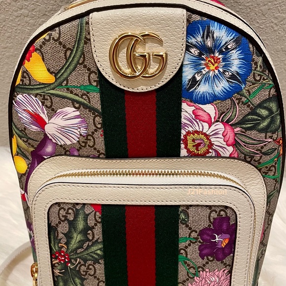 NEW Authentic Gucci Ophidia GG Flora Small Backpack - Picture 9 of 15